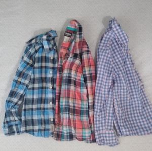 Bundle of 3 OshKosh B'Gosh Flannel button down Shirts 7/8